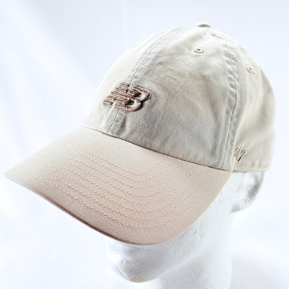 New Balance by '47 Clean Up Cap Mens Beige Embroidered Logo Baseball Cap Dad Hat